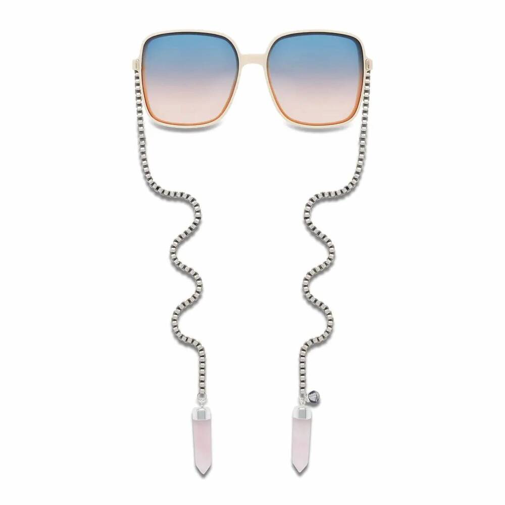 NEW WILLOWS aviator sunnies in silver w/ pink crystals and pink and blue shades